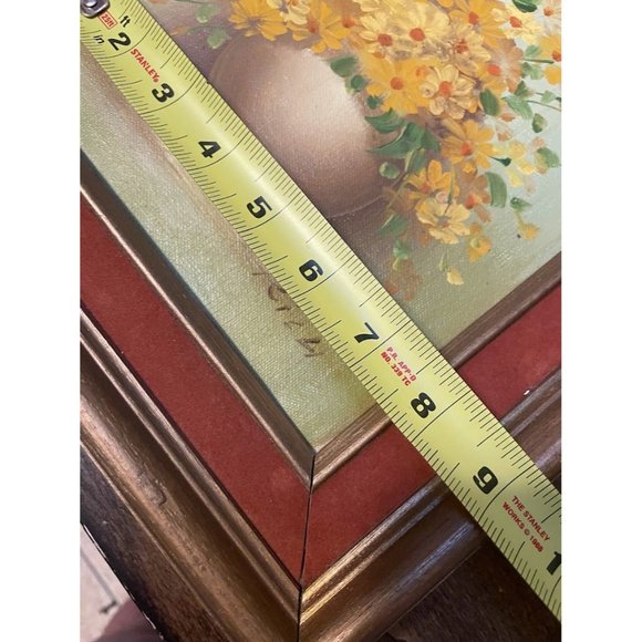 Vintage Original Oil-Acrylic Painting of Flowers-Still Life-on Board in Frame - Picture 10 of 12